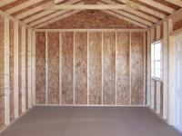 Custom Front Entry Peak Shed Interior