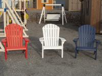 Red, White, & Blue Poly Lumber Heavy Duty Adirondack Chairs