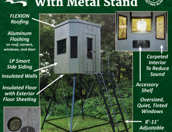 Boonetown Hunting Blind - features- metal stand