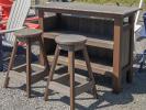 Poly Bar and Bar Stools in woodgrain color premium poly lumber