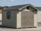 10x12 Front Entry Peak Style Storage Shed with Shelves Built Inside From Pine Creek Structures